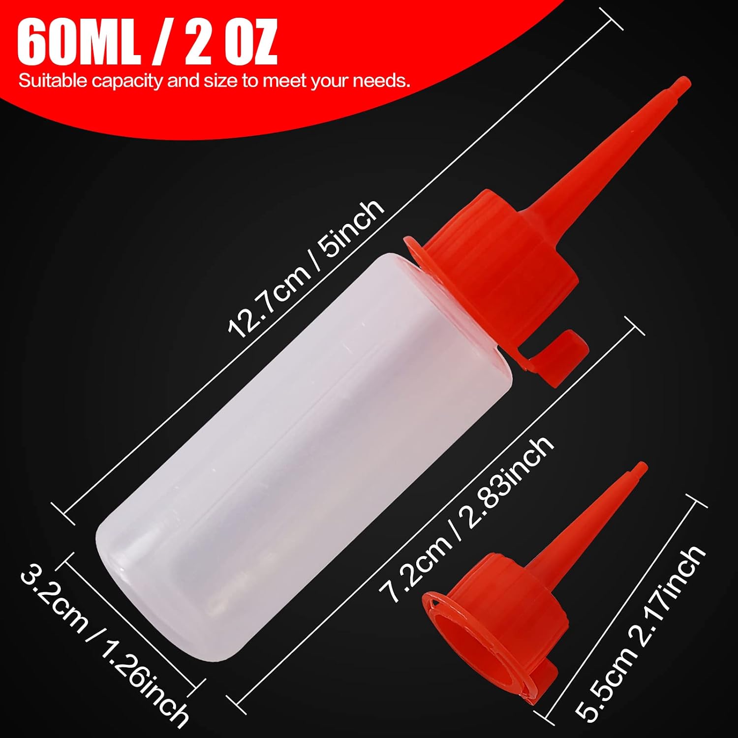 KINMAD 12 pcs 2 oz Squeeze Paint Bottles Glue Bottles