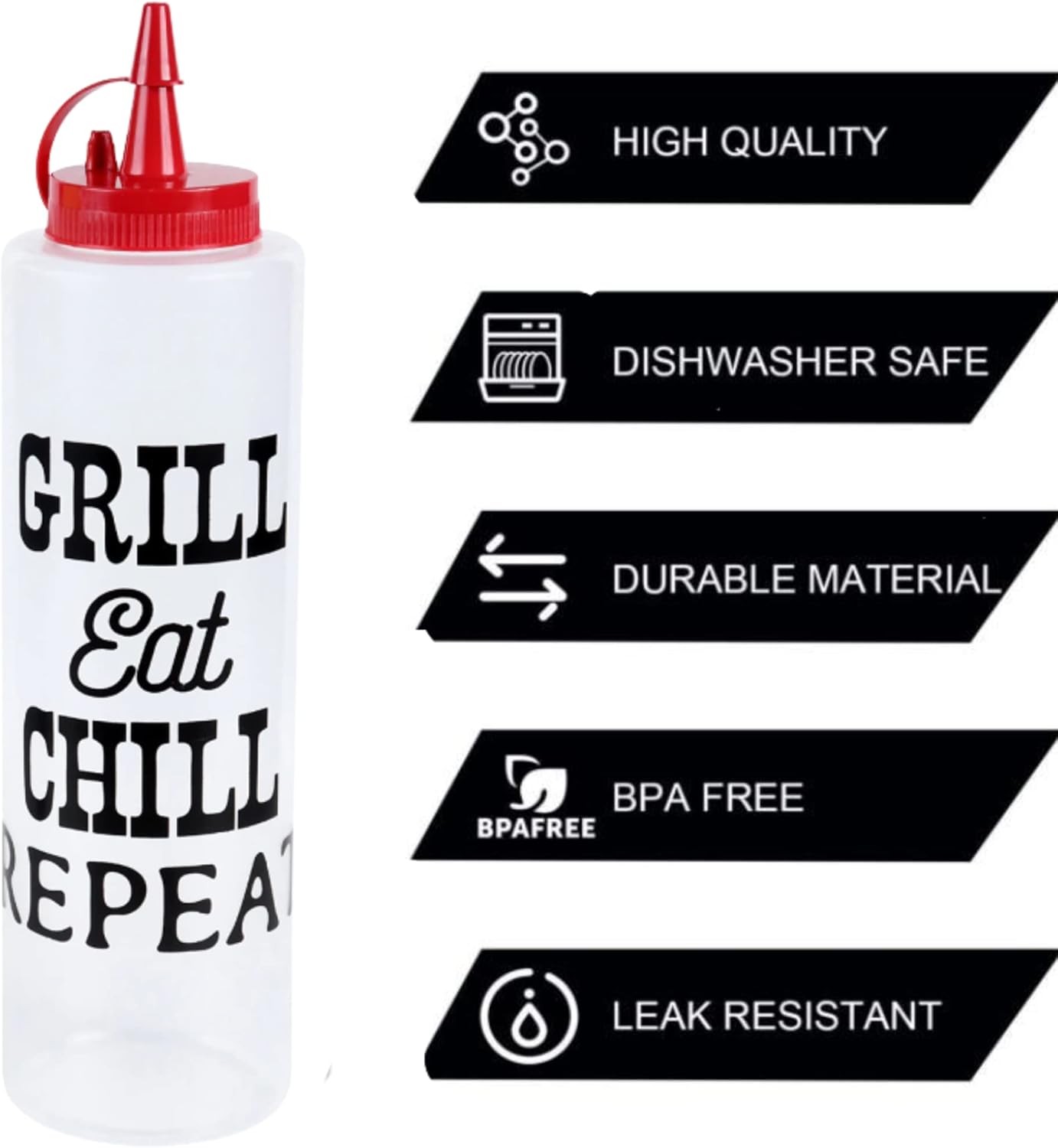 LSM Condiment Squeeze Bottles 14oz Set of 2