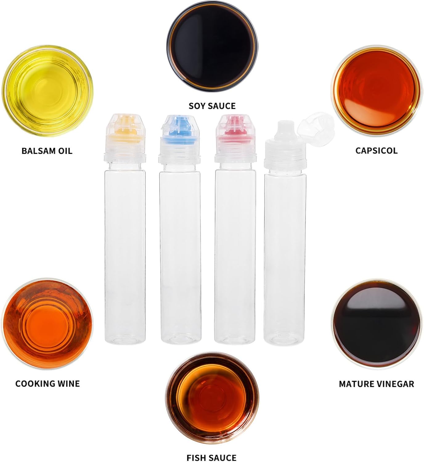 OUNONA 4pcs2 Mini Squeeze Condiment Bottles 1