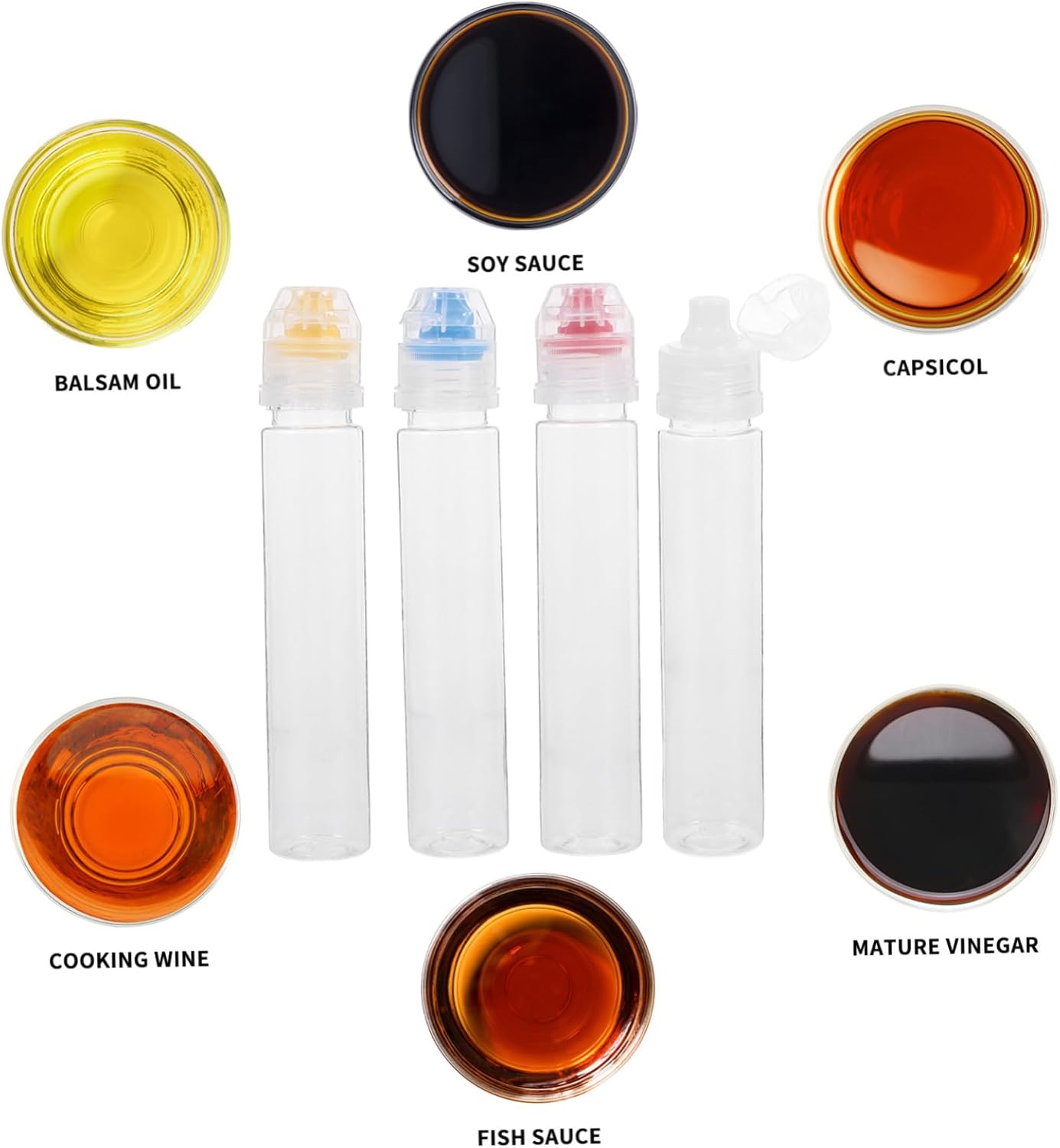 20 Pcs Mini Squeeze Bottles for Condiments
