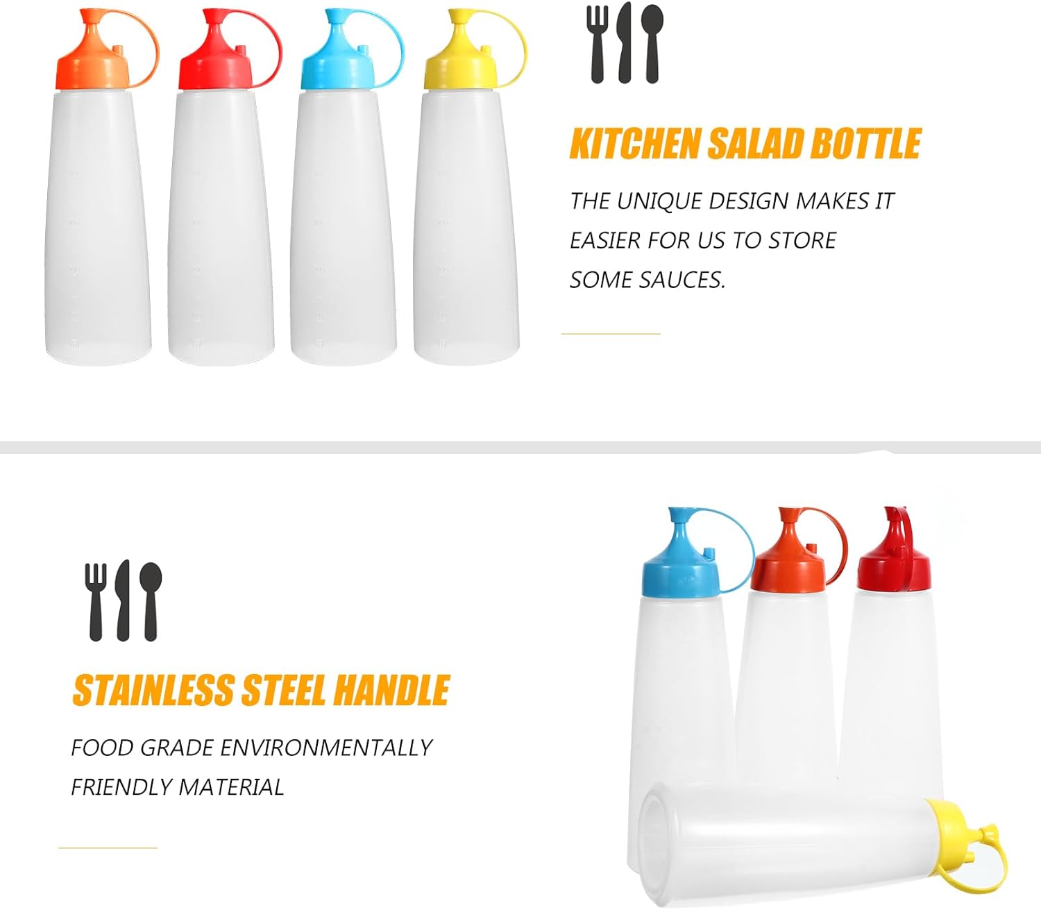 MAGICLULU 4pcs Salad Squeeze Bottles