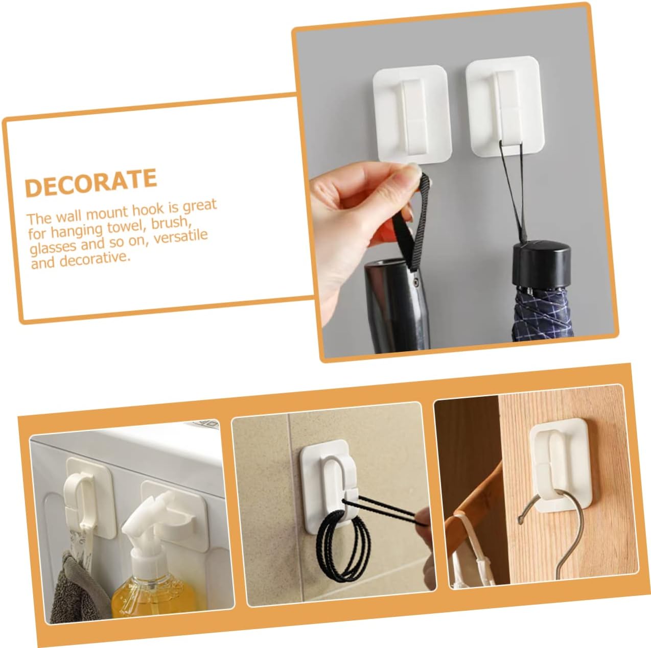 GLEAVI 6Pcs Adhesive Wall Hooks for Smooth Surfaces 1