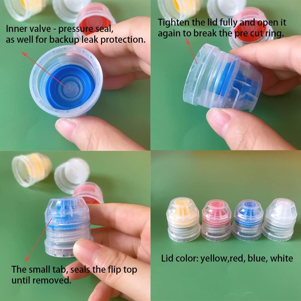 4pcs Flip Top Leakproof Honey Squeeze Bottles for Camping and Kitchen Use
