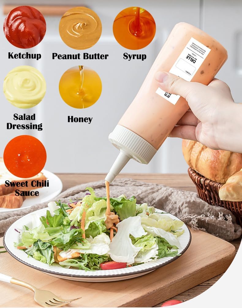 TINMIX 12 OZ Condiment Bottles Set of 3 5 Holes Spout Design