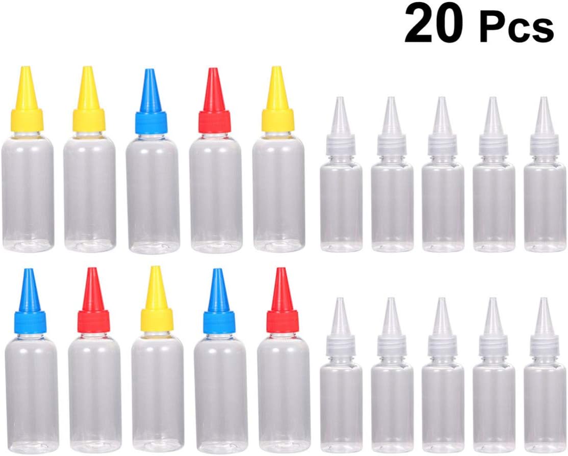 Cabilock 20pcs Condiment Squeeze Bottles with Cap and Lid