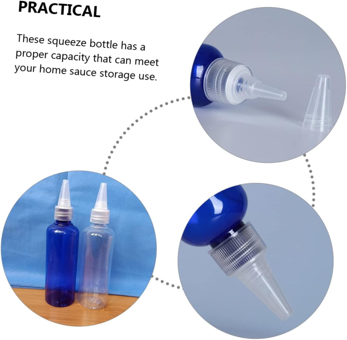DECHOUS 10 Pack Plastic Condiment Squeeze Bottles for Ketchup Mustard Dressing