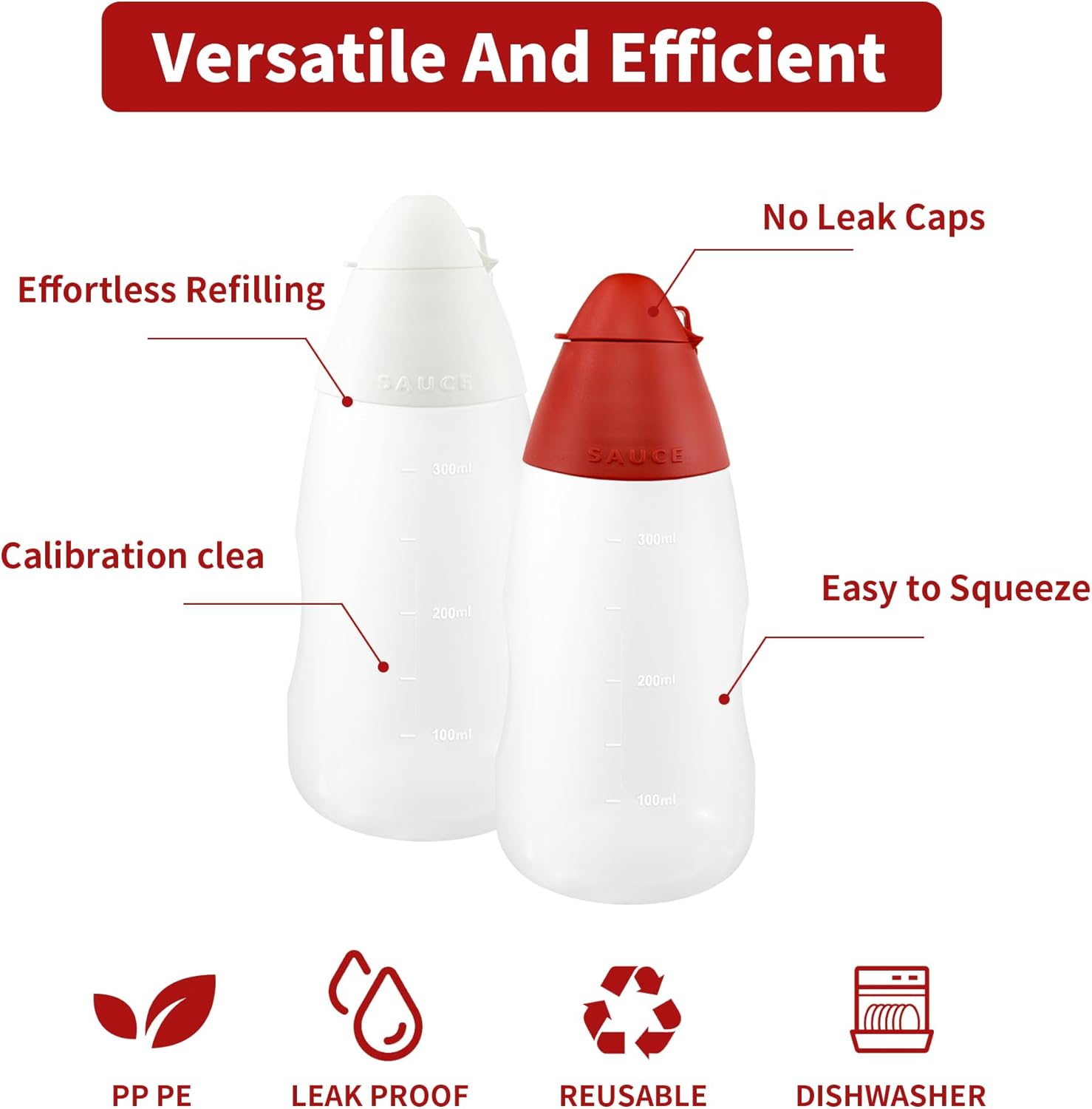 YEUIKERR 6 Pack Condiment Squeeze Bottles 12 oz 1