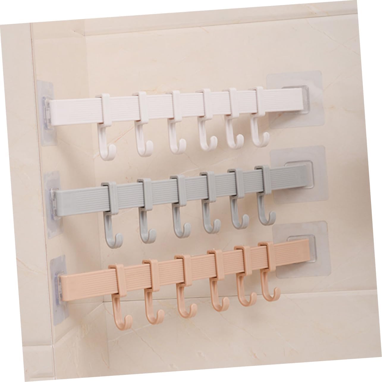 Yardenfun Plastic Adhesive Hook Rack Bathroom Towel Holder