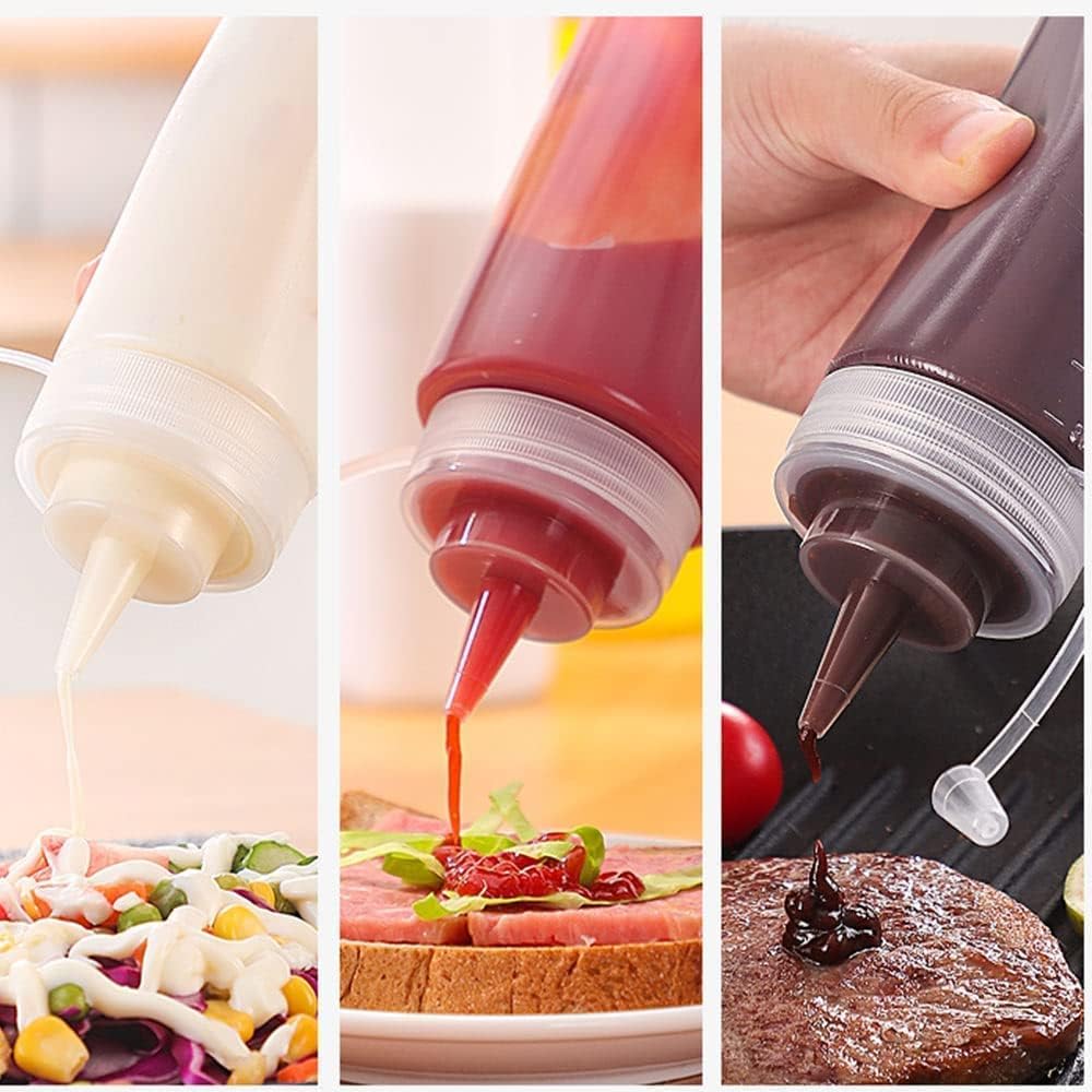 2 Pcs 8oz Plastic Squeeze Condiment Bottles