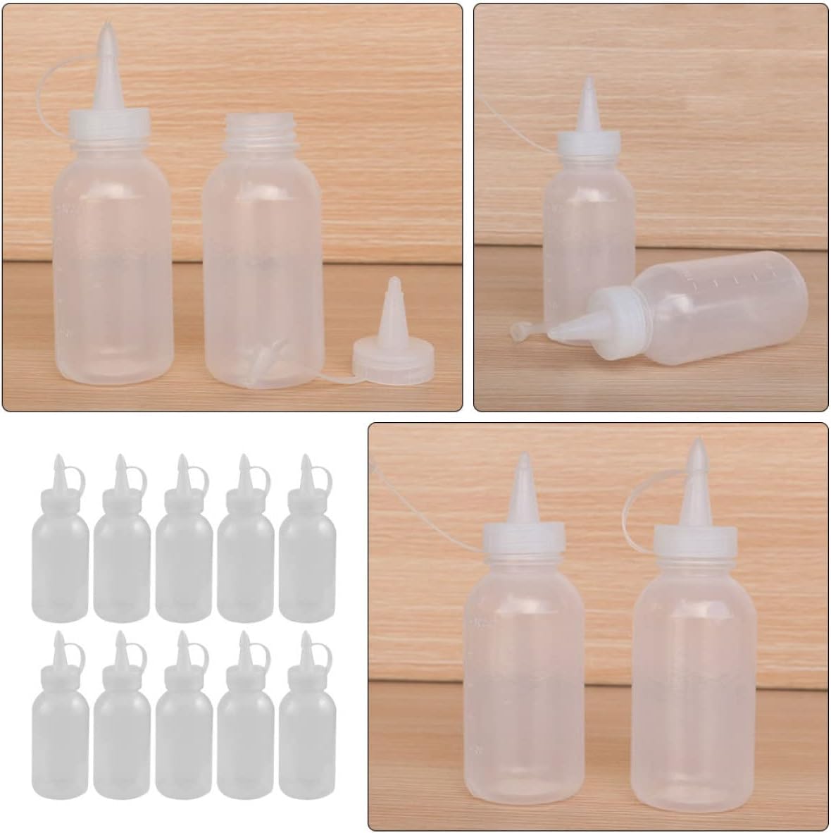 10pcs Zerodeko Squeeze Sauce Bottles Condiment Dispensers
