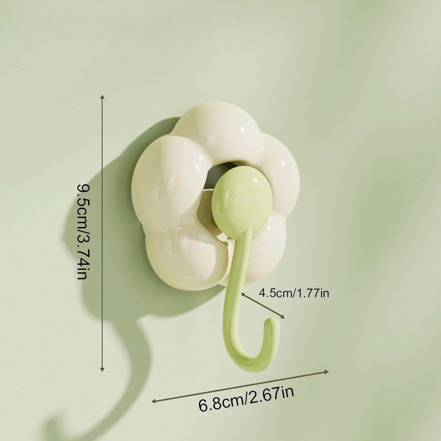 Niaviben Sunflower Suction Cup Hooks - Green One Size