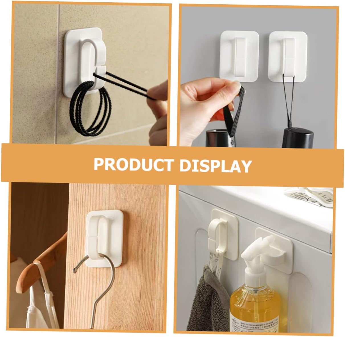 Cabilock 6Pcs Wall Adhesive Hooks Key Holder for Bathroom Kitchen 1