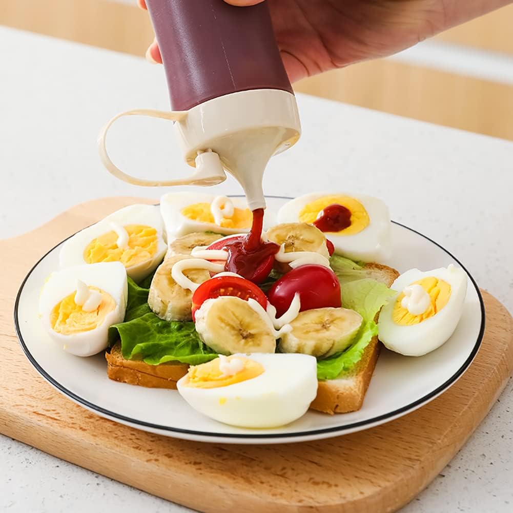 Qiuhome 12 oz Clear Condiment Squeeze Bottles 6 Pack