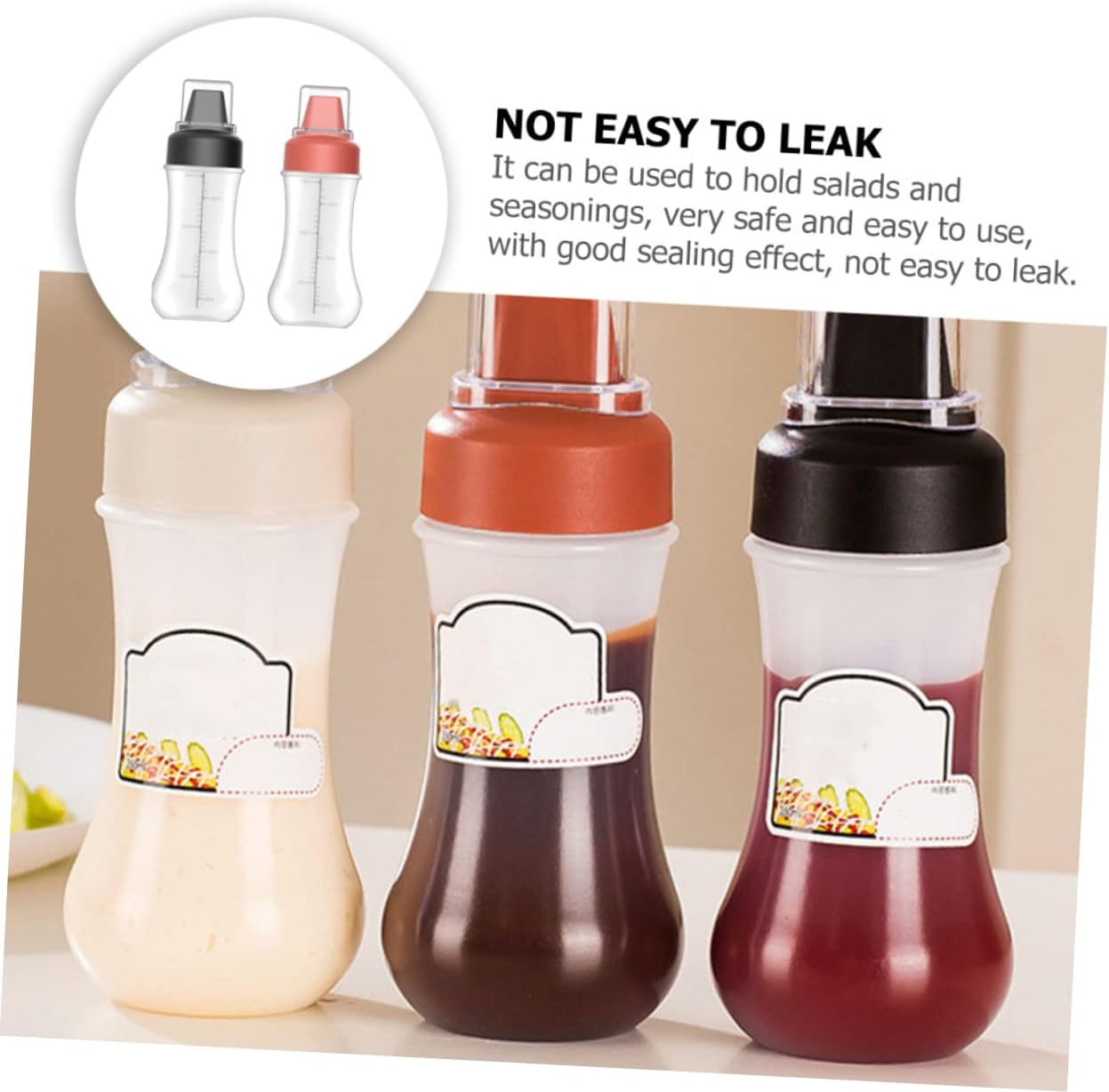 FELTECHELECTR Ketchup Squeeze Bottles 2 Pack with Scale
