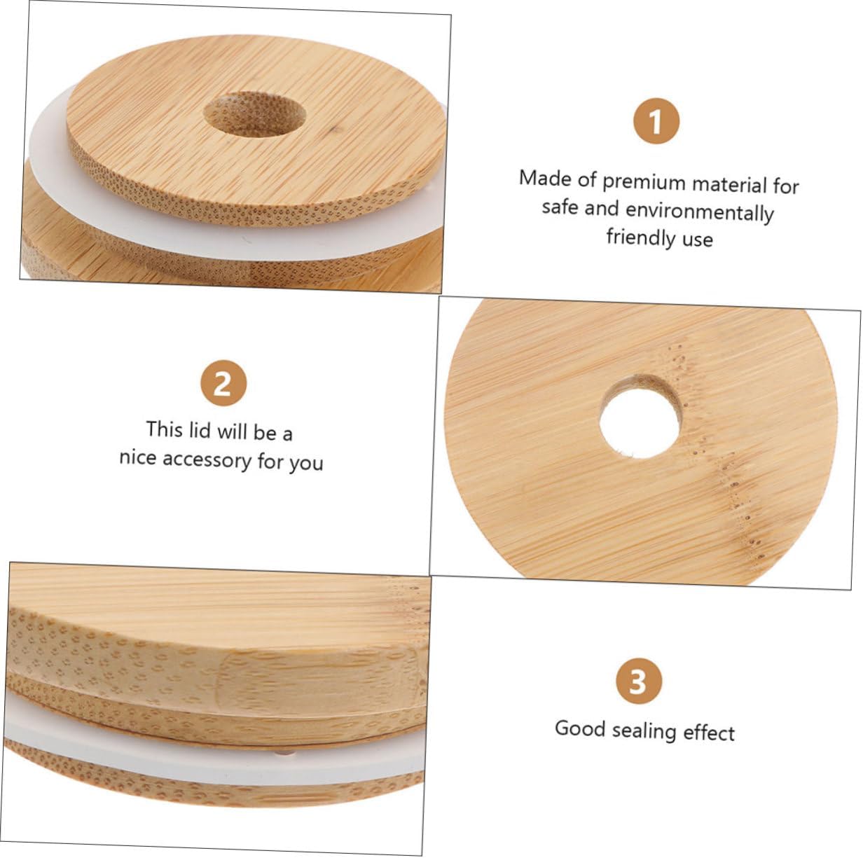 4pcs Mason Jar Lids with Straw Hole Reusable