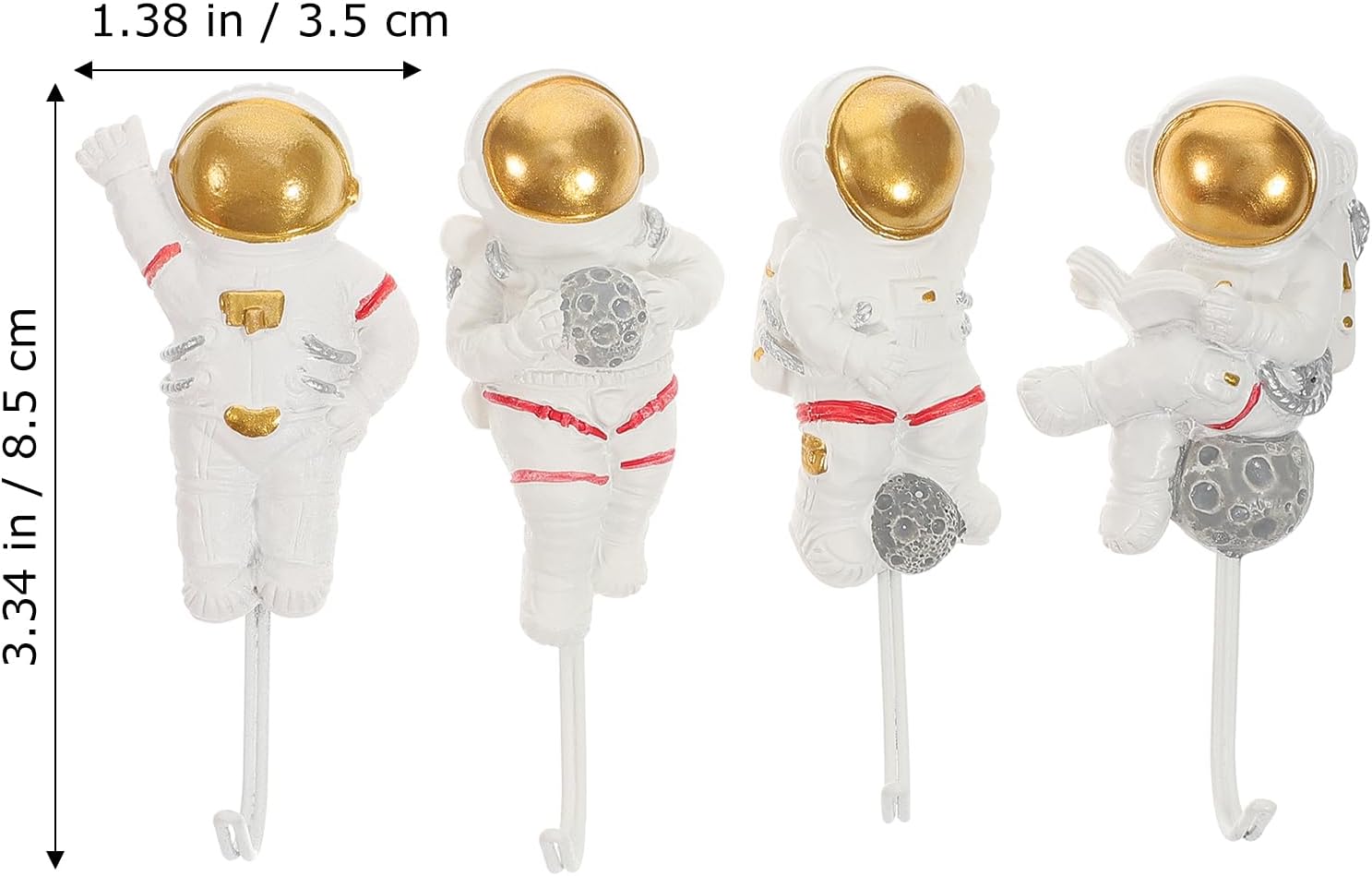 FOMIYES 4Pcs Astronaut Shape Wall Hooks 1