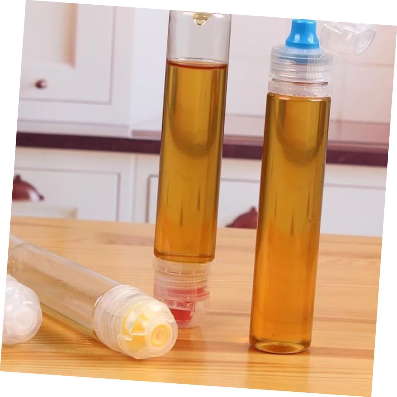 SHOWERORO 4 Pack Portable PVC Condiment Bottles 1
