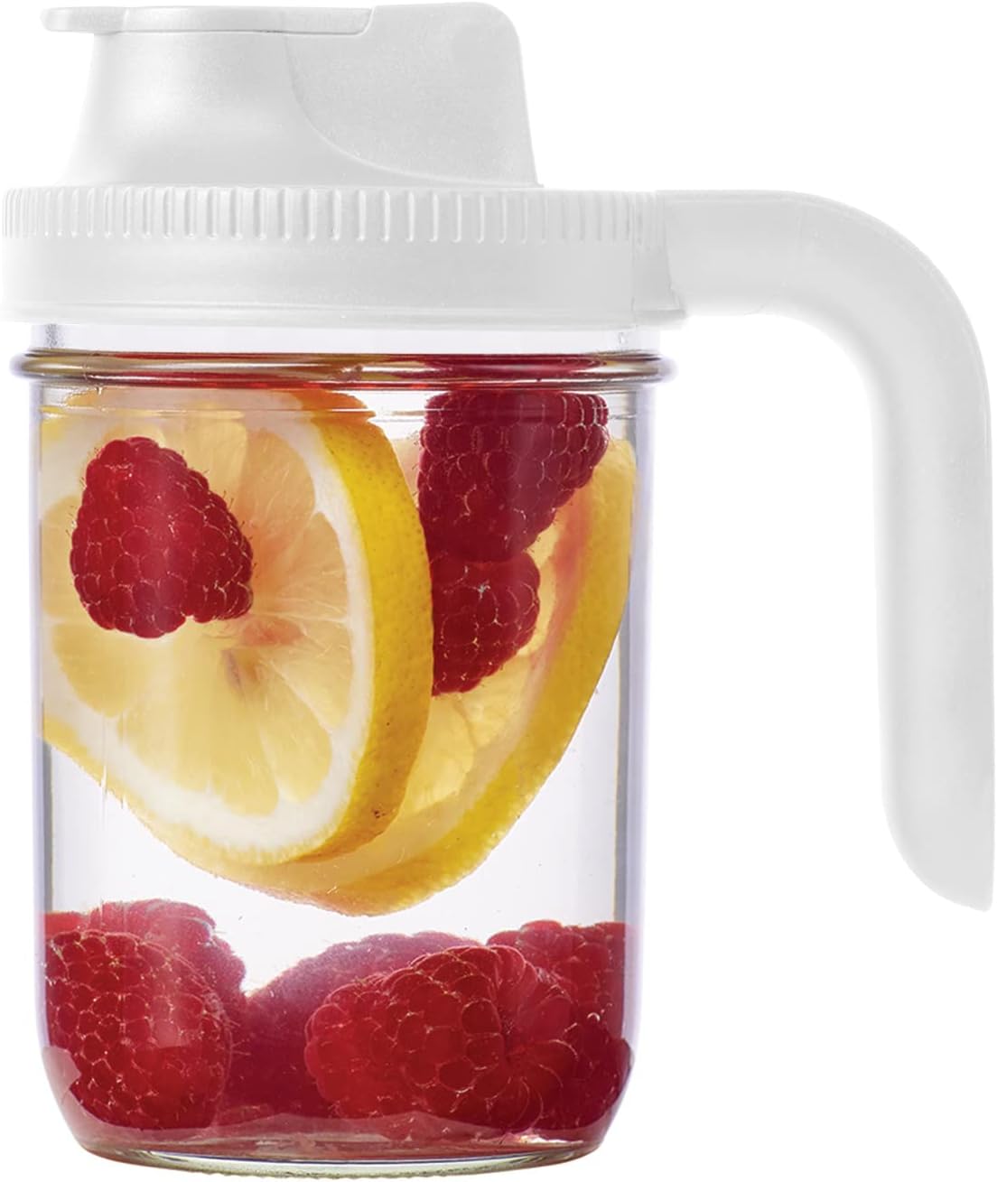 Jarware 82689 White Spout Mason Jar Lid Set of 2 1