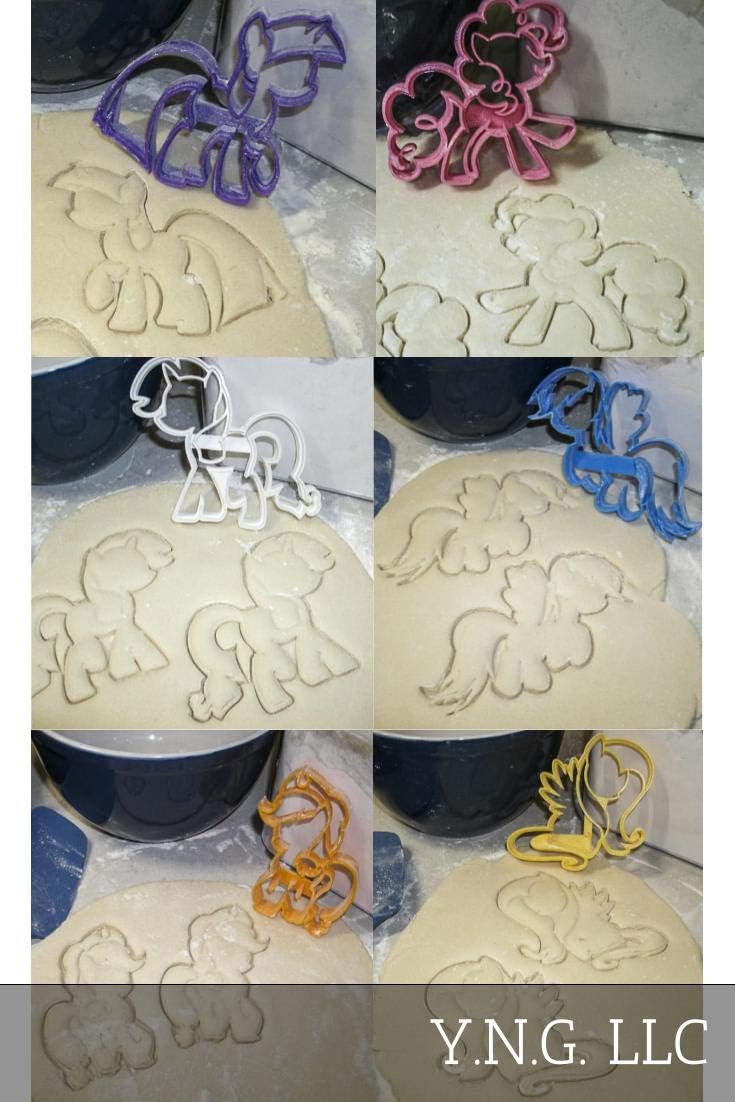 YNGLLC Inspired by My Little Pony Themed Cookie Cutters Set of 6