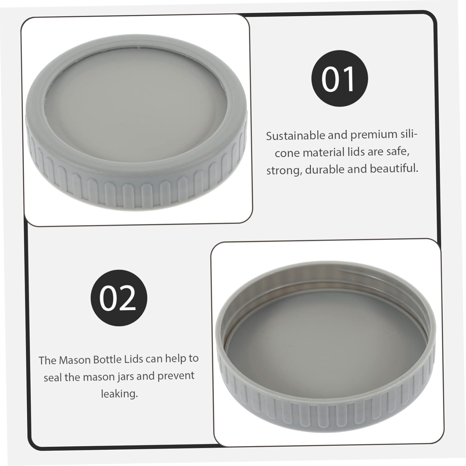 5 Sets Reusable Mason Jar Lids with Sealing Rings