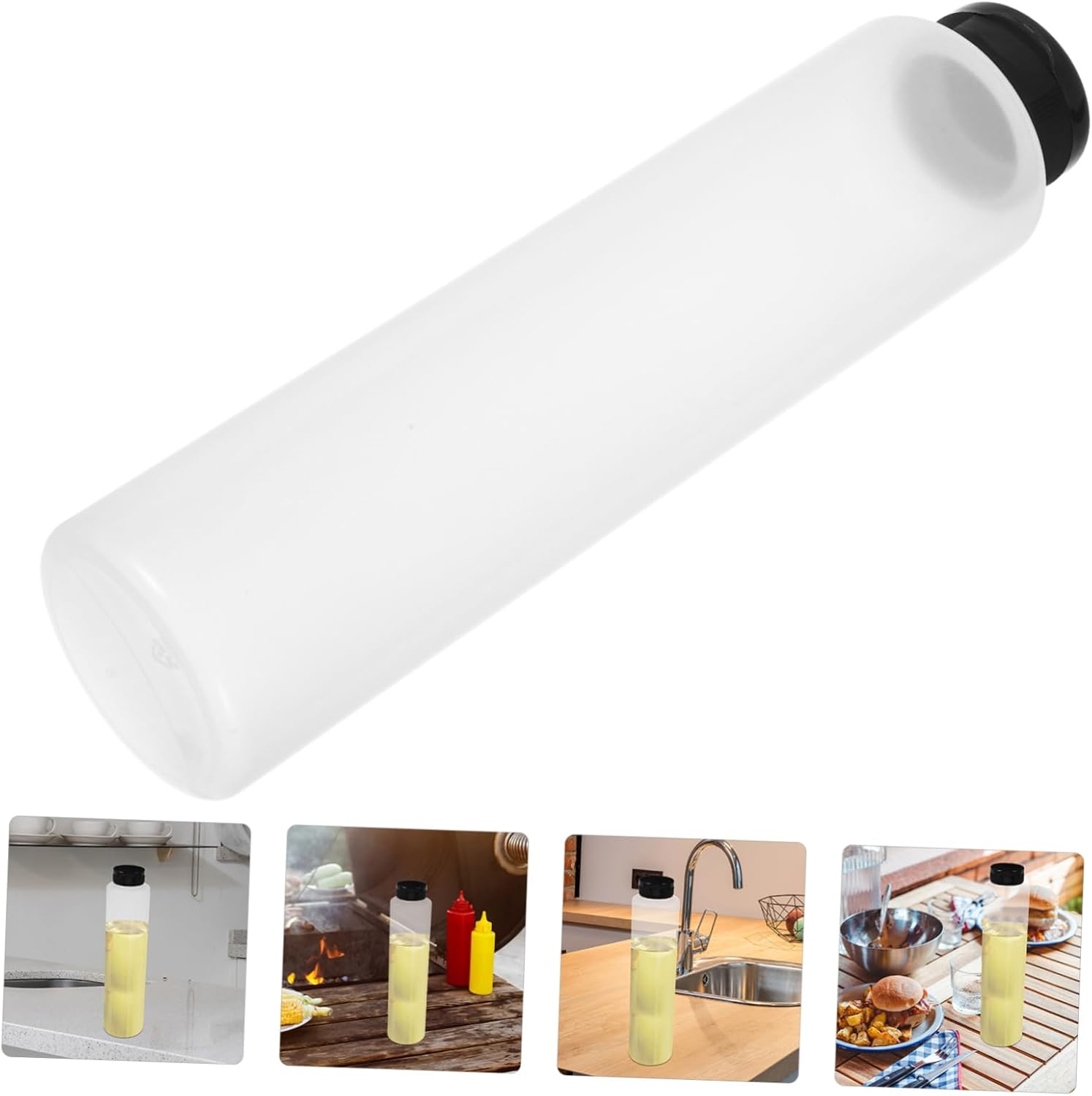 6pcs Condiment Squeeze Bottles with Lids for Olive Oil and Mustard