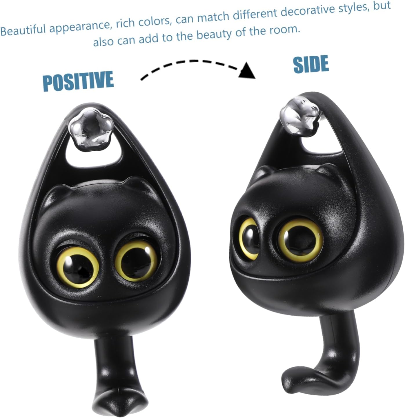 PRETYZOOM Cartoon Owl Wall Hook No Drill Key Coat Holder
