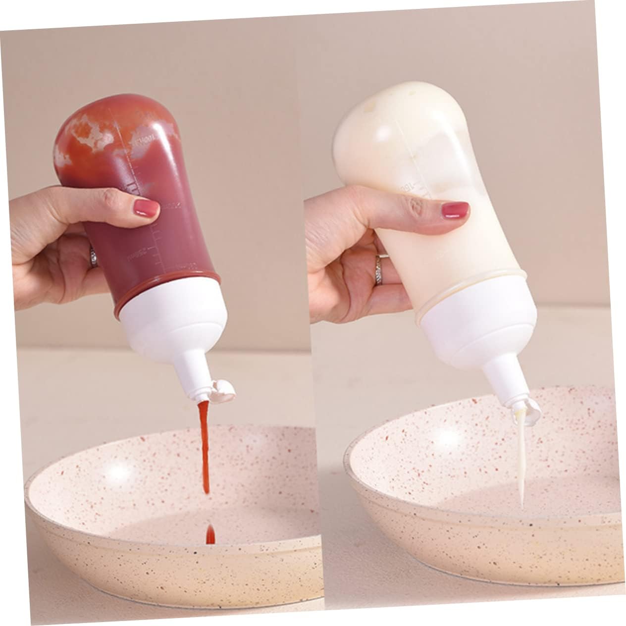 2 Pack Condiment Squeeze Bottles for Ketchup and Sauces
