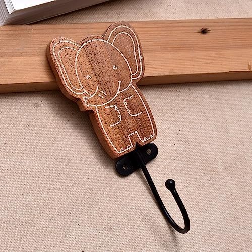 Indian Shelf 3 Piece Elephant Wall Hook Set 1