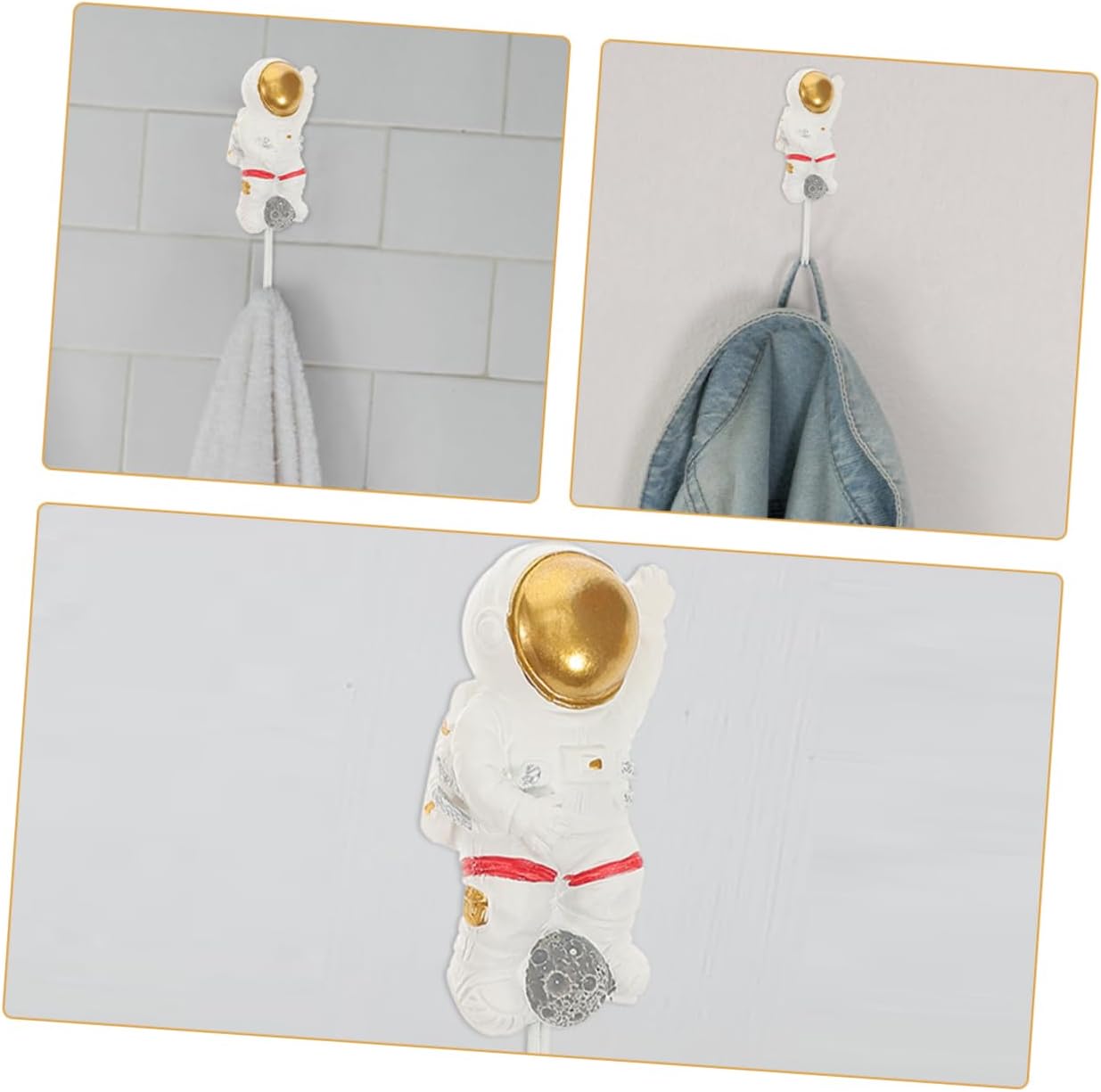 Cute Astronaut Wall Hooks No Drill Adhesive