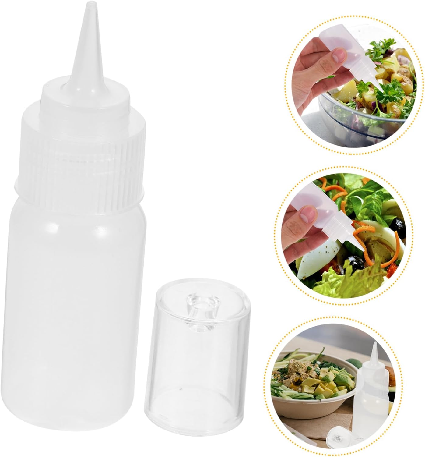 Set of 2 Squeezable Condiment Bottles for Jam Sauce Mustard