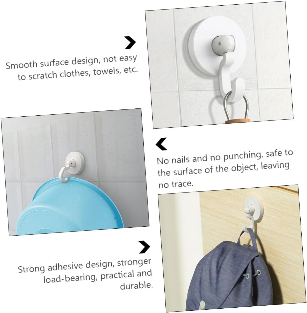 MAGICLULU Self-Adhesive Wall Hooks for Kitchen and Bathroom