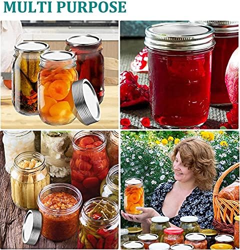 48Pcs Canning Rings and Lids Set for Mason Jars