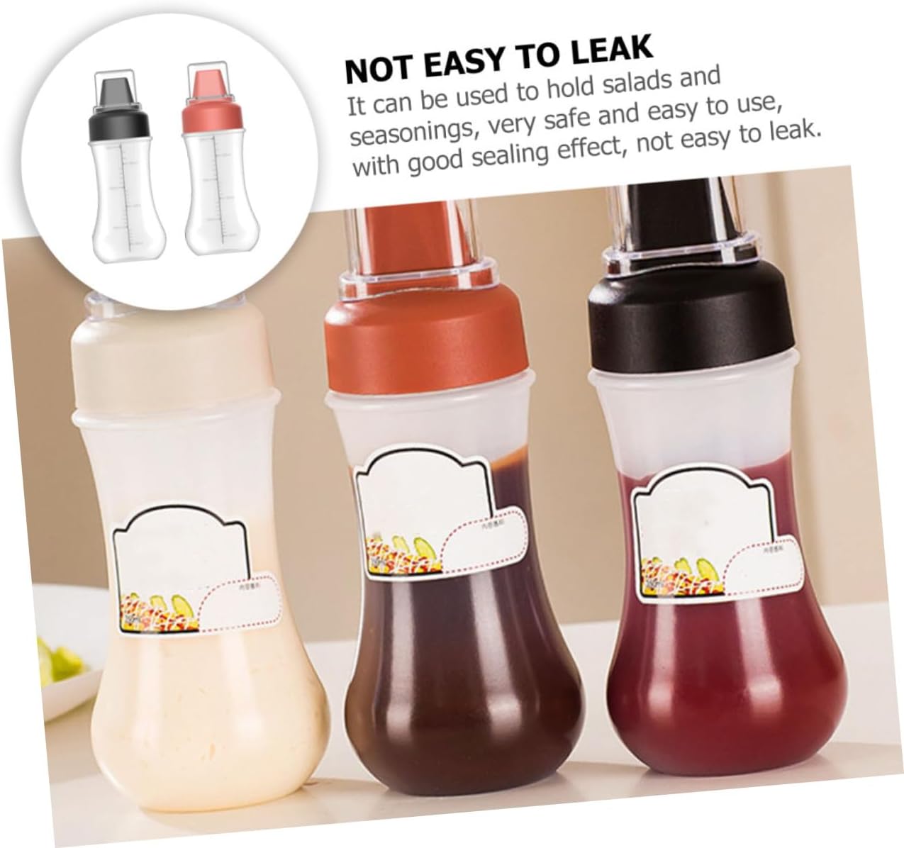 Mikinona Food Grade Condiment Squeeze Bottles