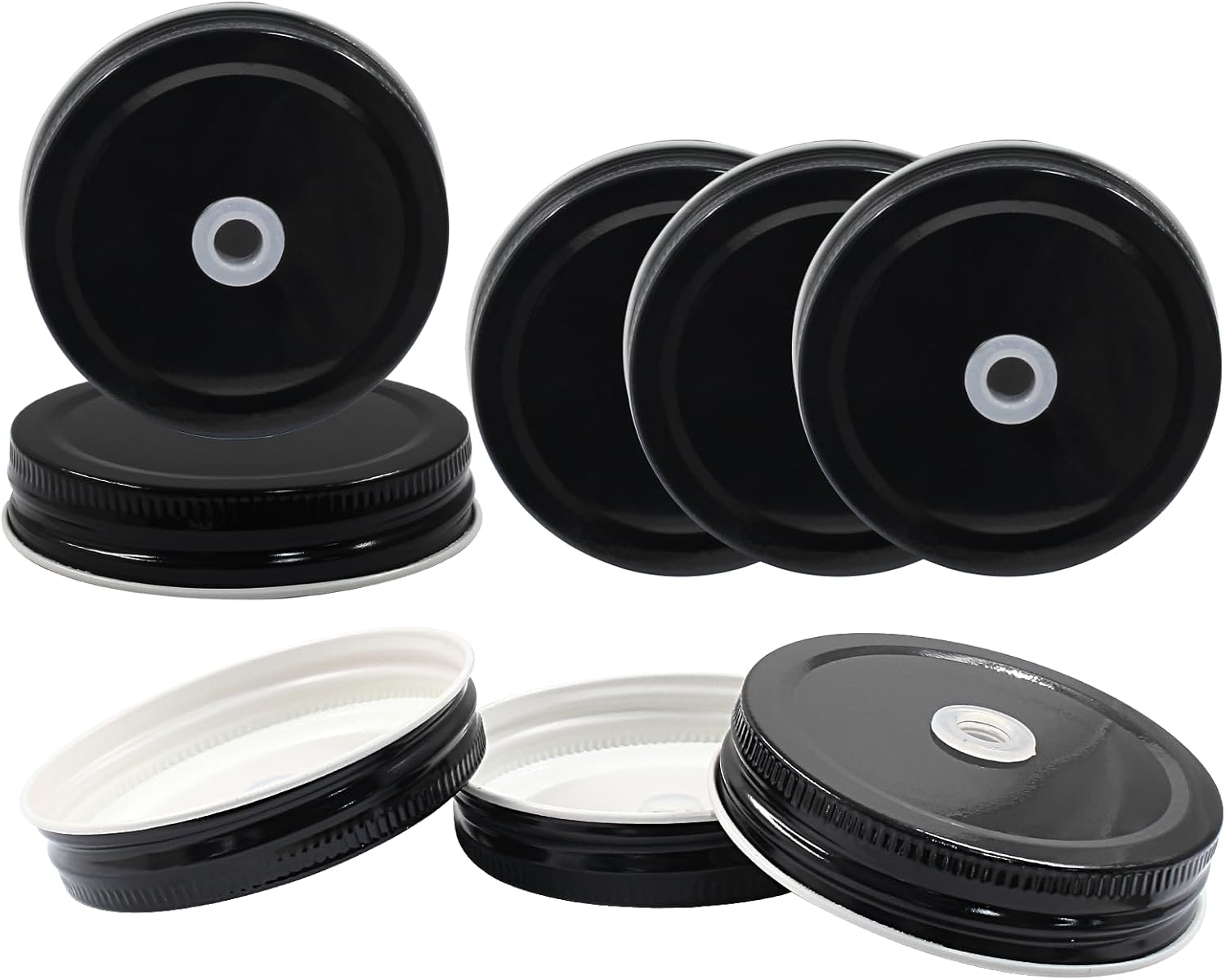 8 PCS 27 Premium Mason Jar Lids with Straw Hole 1