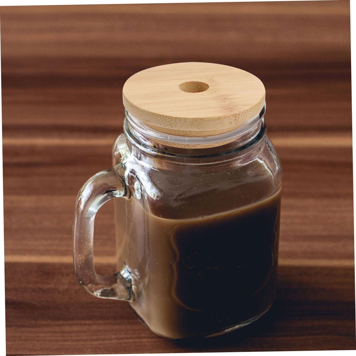BRIGHTFUFU 6pcs Wooden Replacement Lids for 70MM Mason Jars