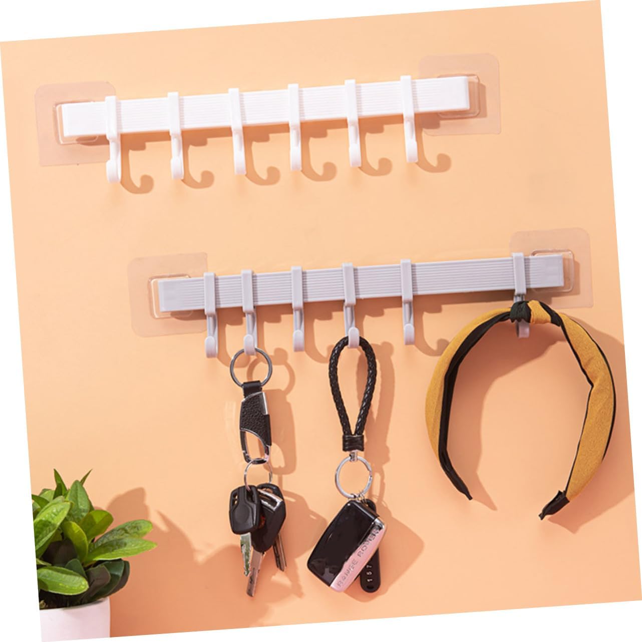 LIFKOME 3Pcs Sticky Hook Rack for Kitchen and Bathroom