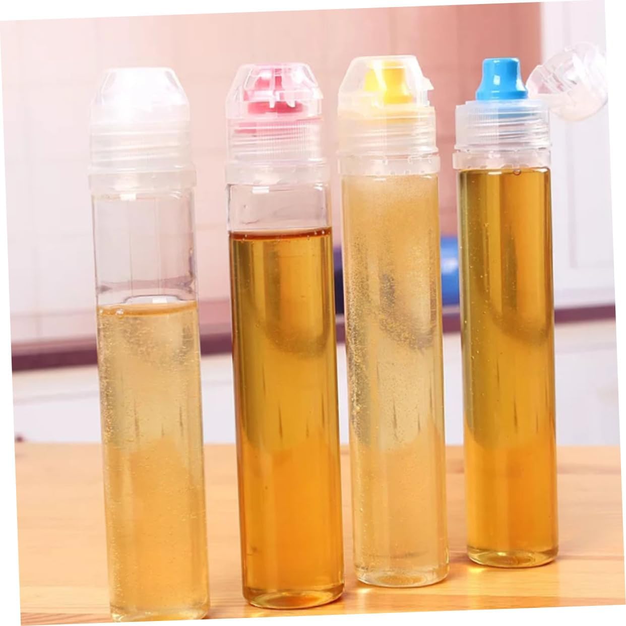 WATIIFUFU 4pcs Color PVC Condiment Squeeze Bottles