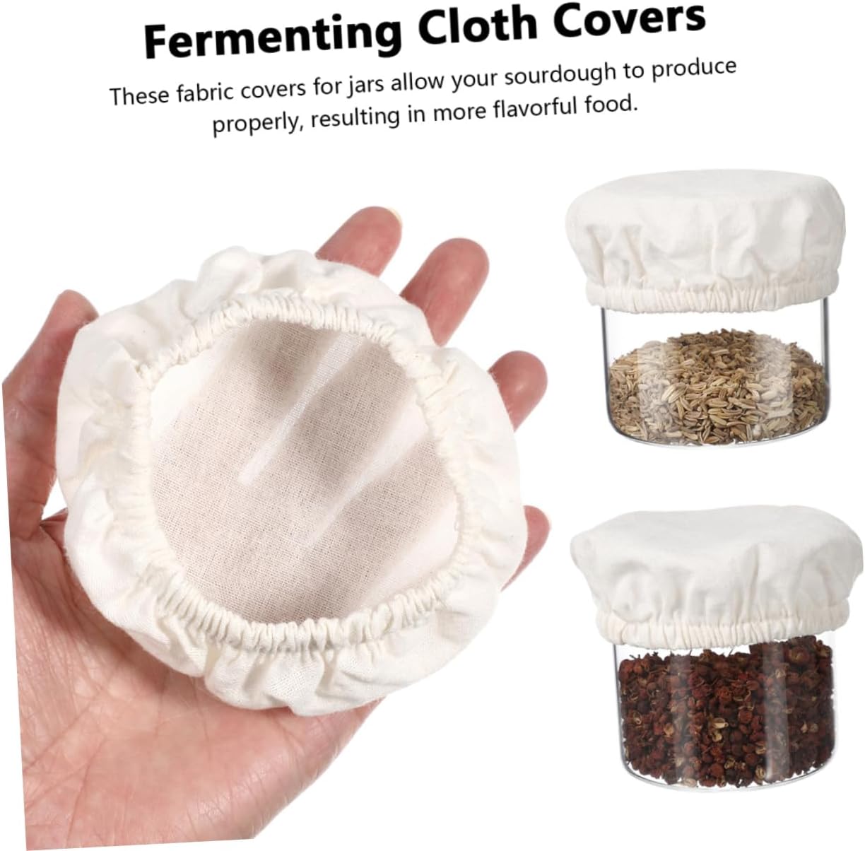 PRETYZOOM 4pcs Cotton Jar Lids for Canning Storage 1