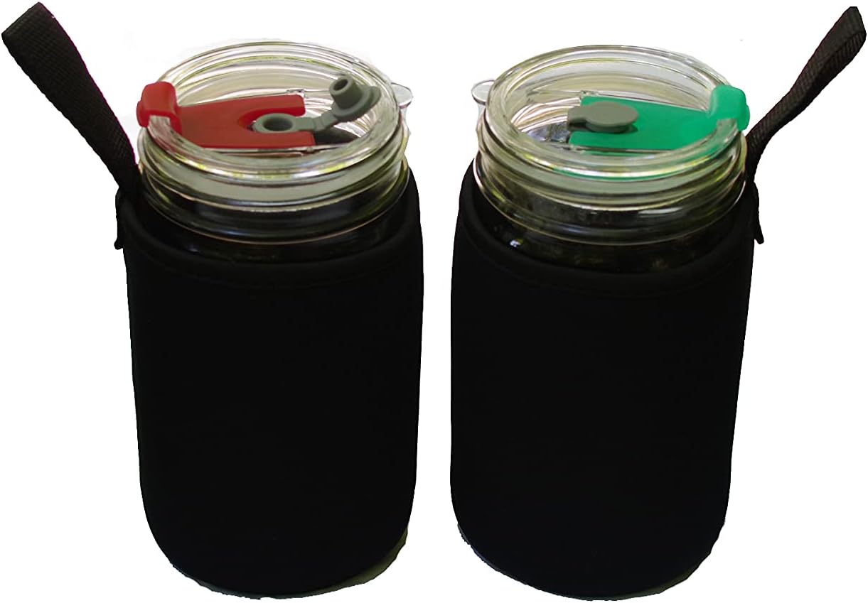 Masun Mason Jar Drinking Lids With Sleeves 2 Pack 1