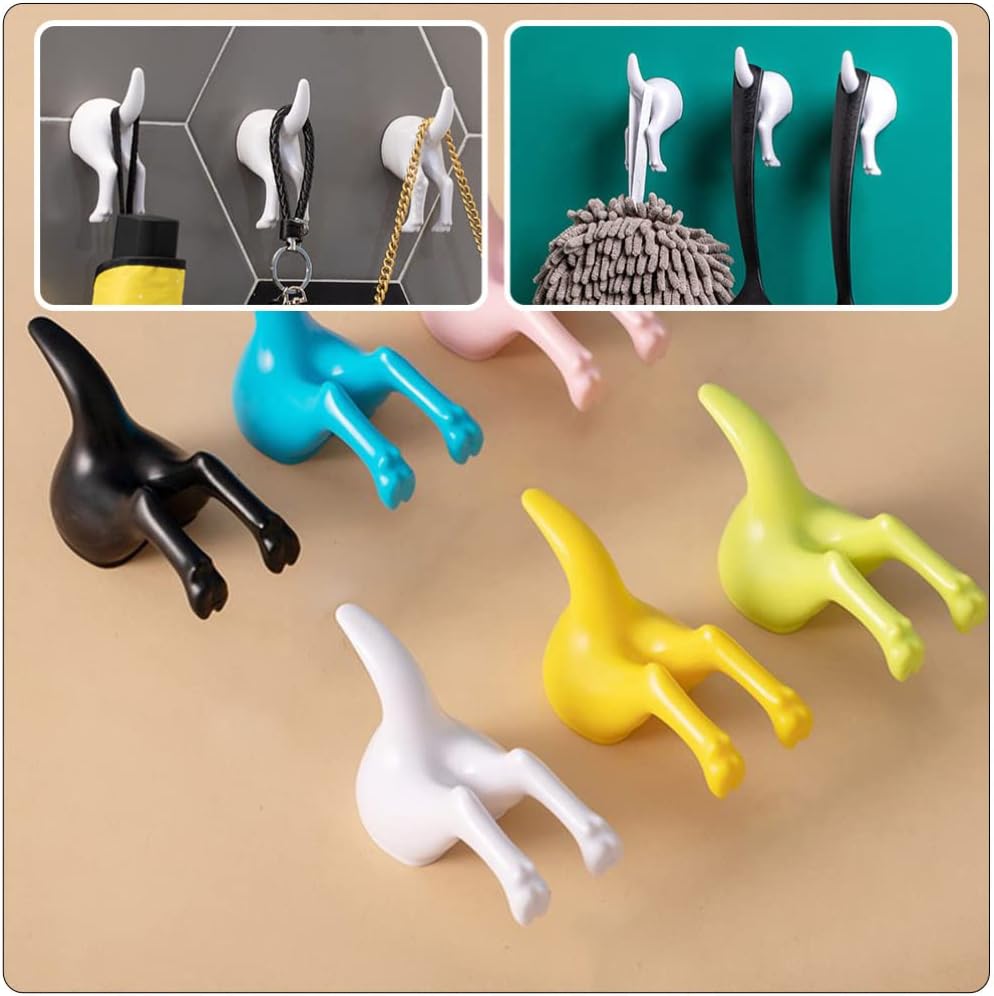 Cabilock 5pcs White Tail Decorative Hooks