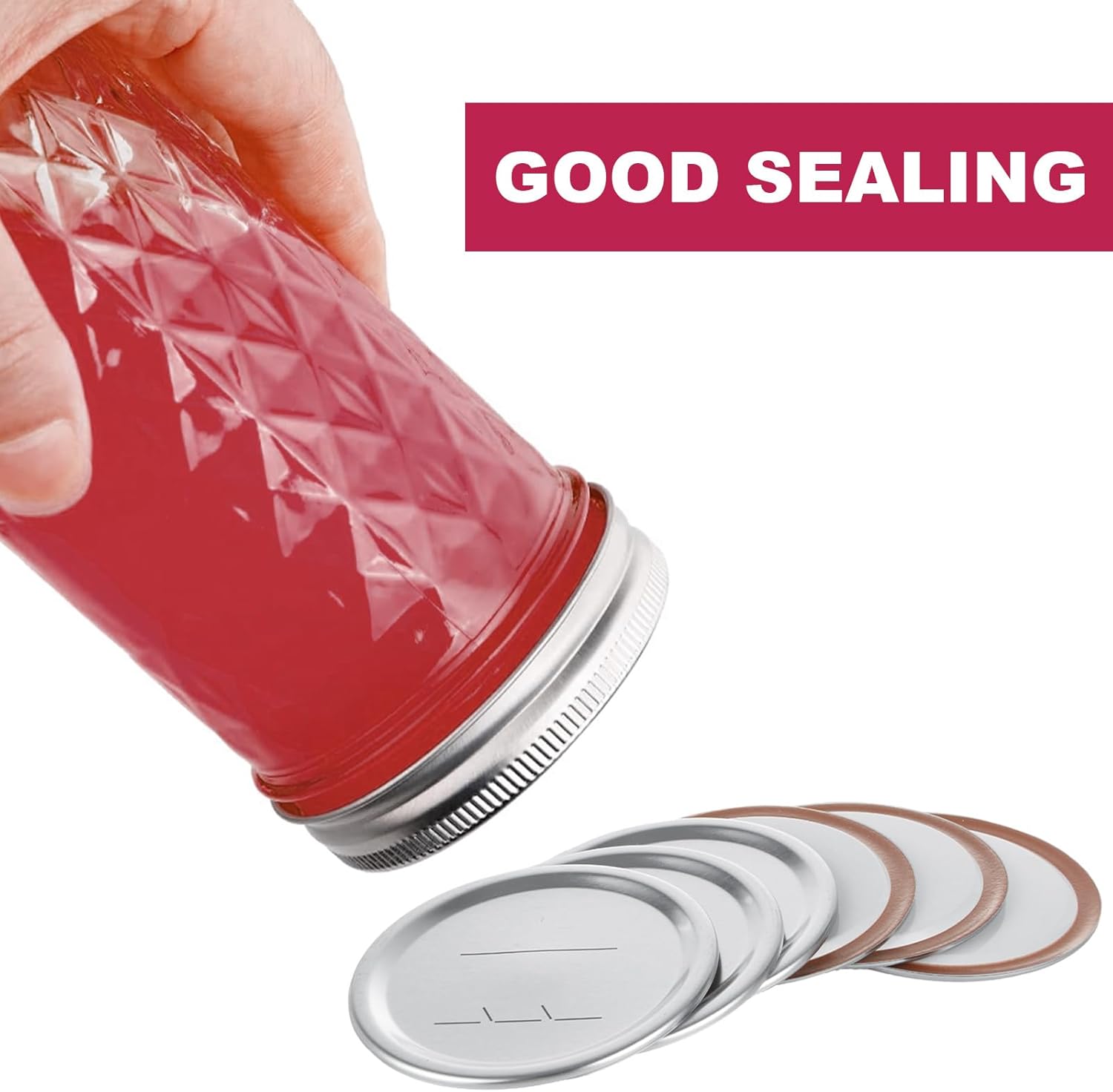 LOYORTY 100 Pcs Mason Jar Lids with Rings Set