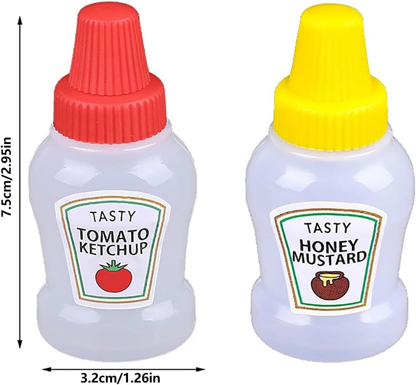 Mini Ketchup Bottles 2Pcs Clear Squeeze Condiment Dispensers
