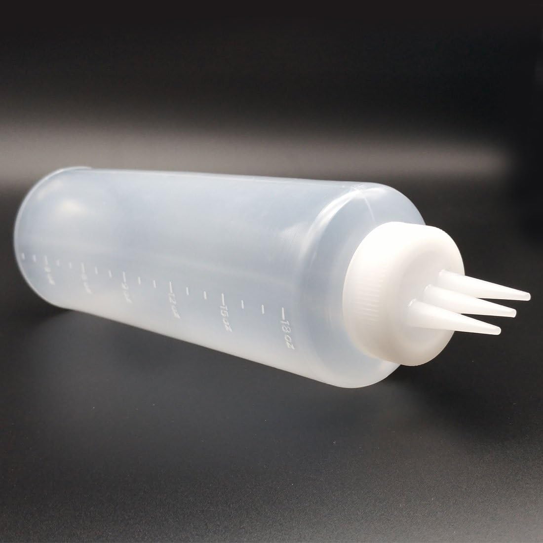 SUPIA 3 Hole Condiment Squeeze Bottles 14oz White