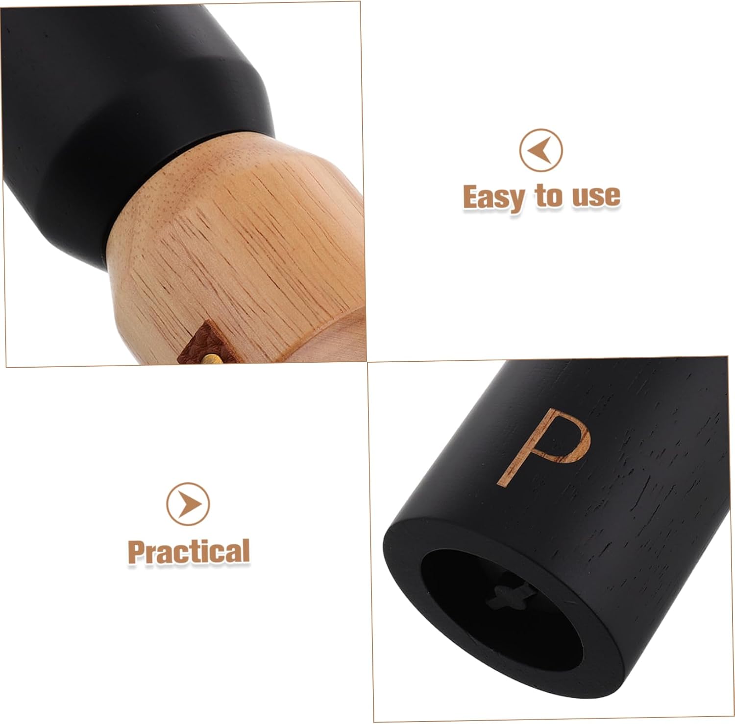 SHOWERORO Wooden Pepper Grinder for Home Kitchen