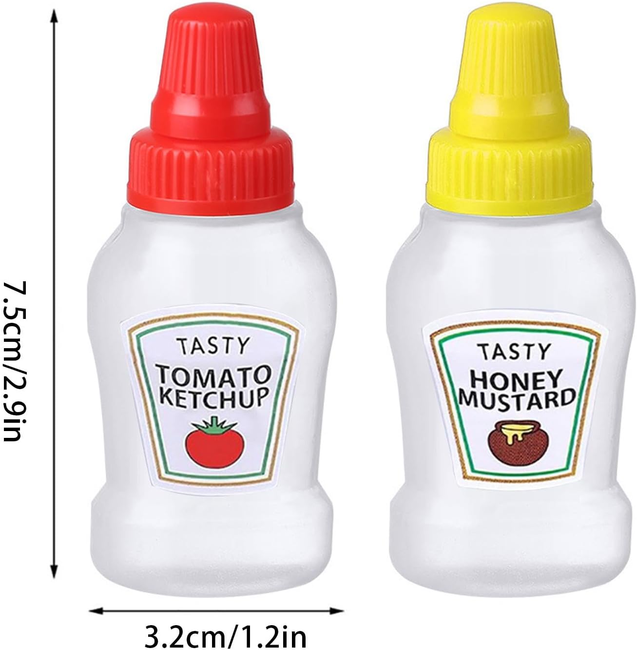 25ml Durable Mini Condiment Squeeze Bottles Leakproof Reusable for Kitchen and Travel