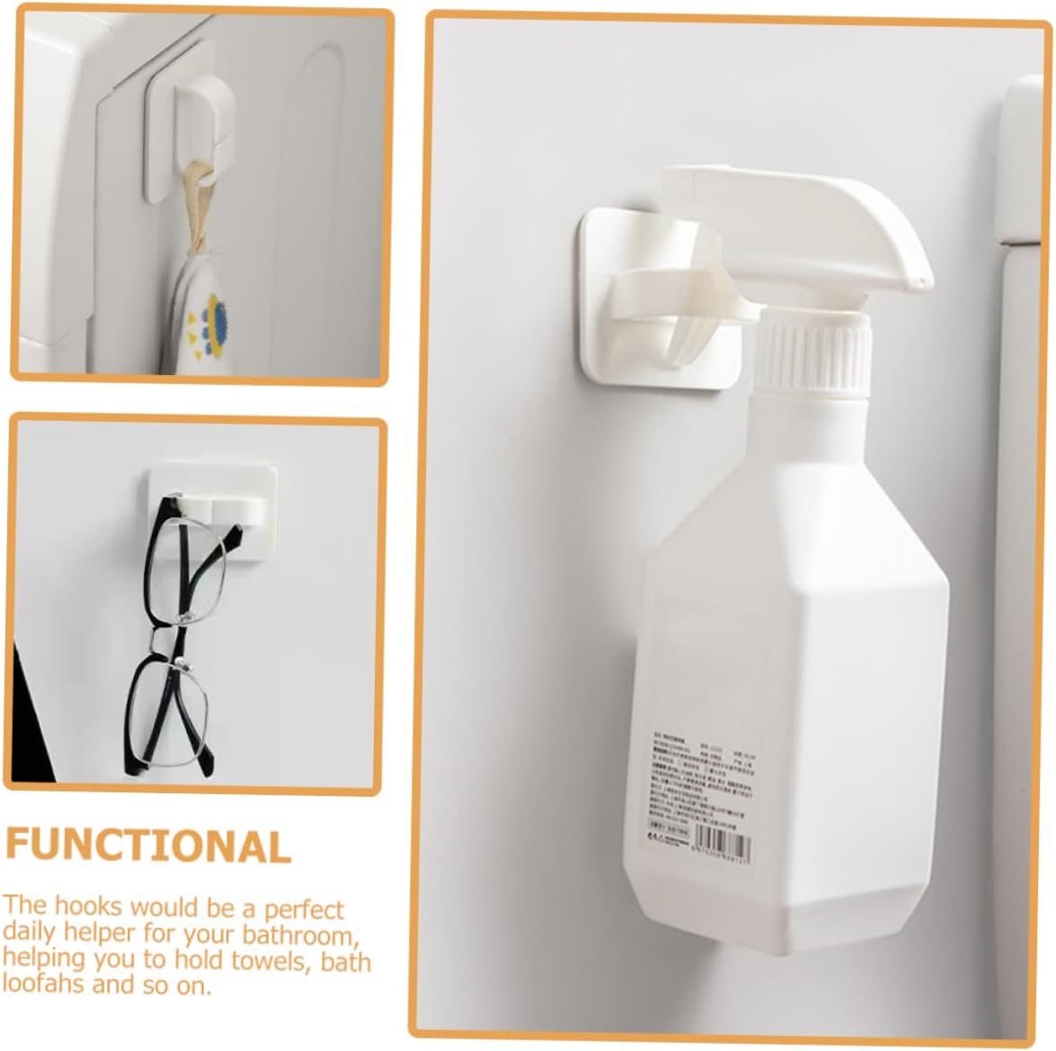 GLEAVI 6Pcs Adhesive Wall Hooks for Smooth Surfaces 1