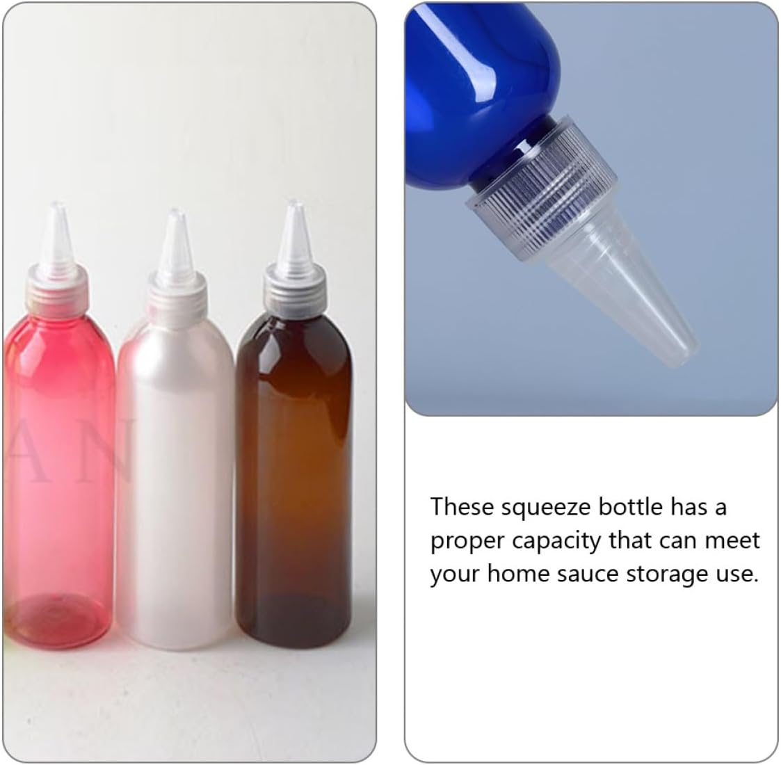 10pcs Plastic Condiment Squeeze Bottles for Sauces and Hair Dye