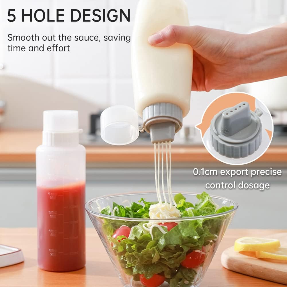 EUBUY 5-Hole Squeeze Bottle for Condiments