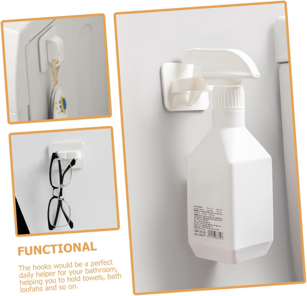 Cabilock 6Pcs Wall Adhesive Hooks Key Holder for Bathroom Kitchen 1