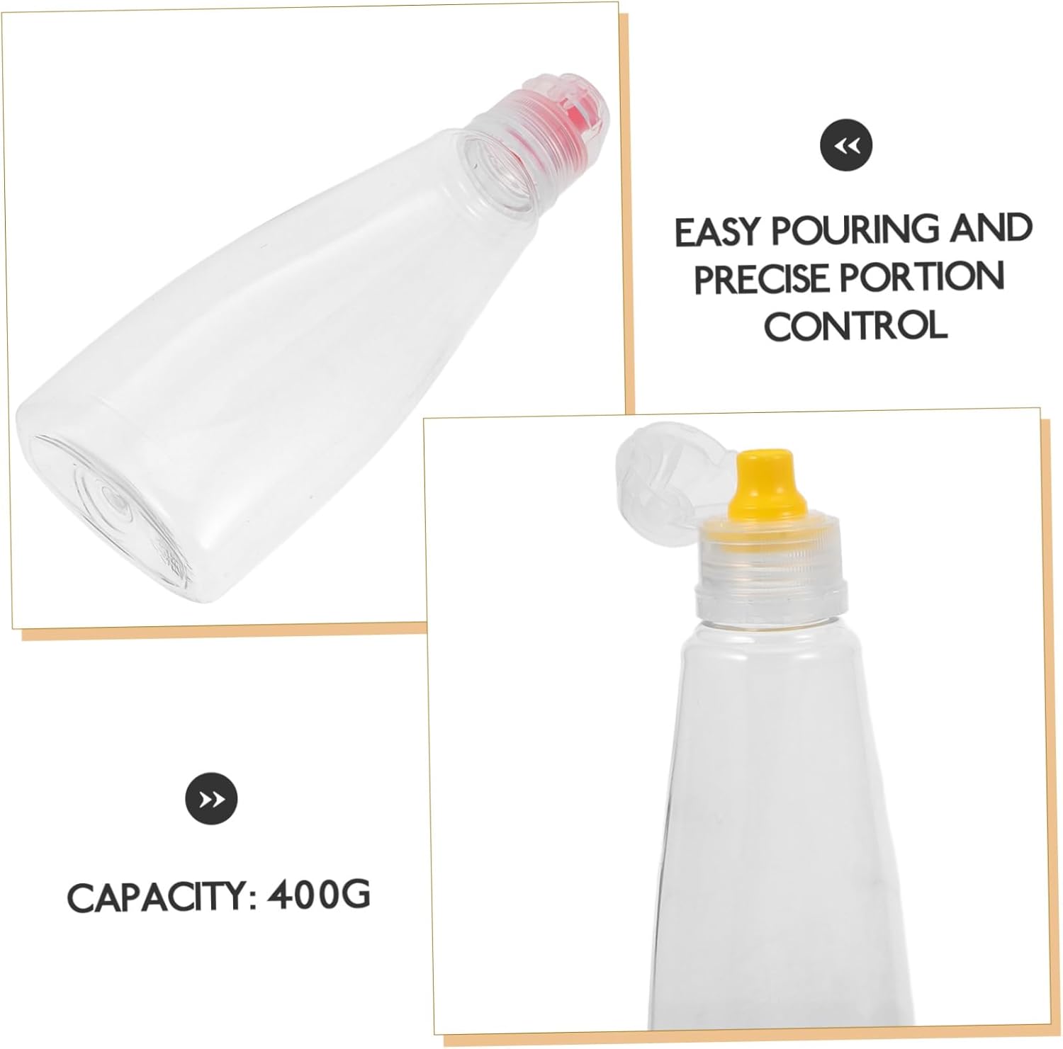 TOPPERFUN 3 Sets Honey Bottle Squirt Bottles for Sauce Seasoning